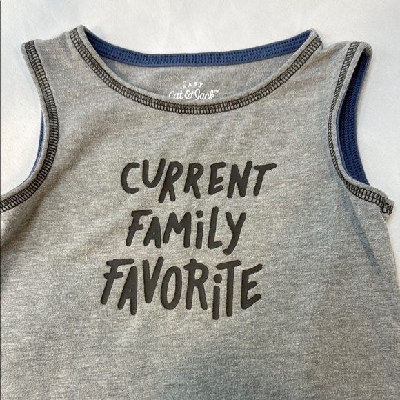 Cat & Jack, Gray Sleeveless Baby Romper Onesie, size 3-6 months, snaps, pre-owne - Picture 3 of 6